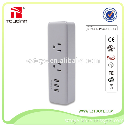 Electrical plug & sockets 2AC outlets 3USB power strip for usa